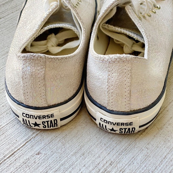 Converse Women’s Low Top Cracked White Iridescent - Picture 7 of 8